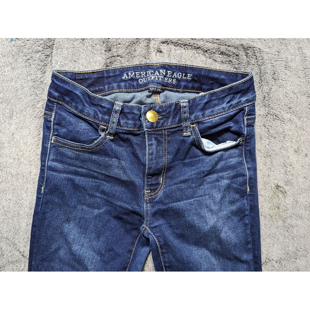 American Eagle Super Stretch Jegging Women's Size 0 Dark Wash - Picture 3 of 13